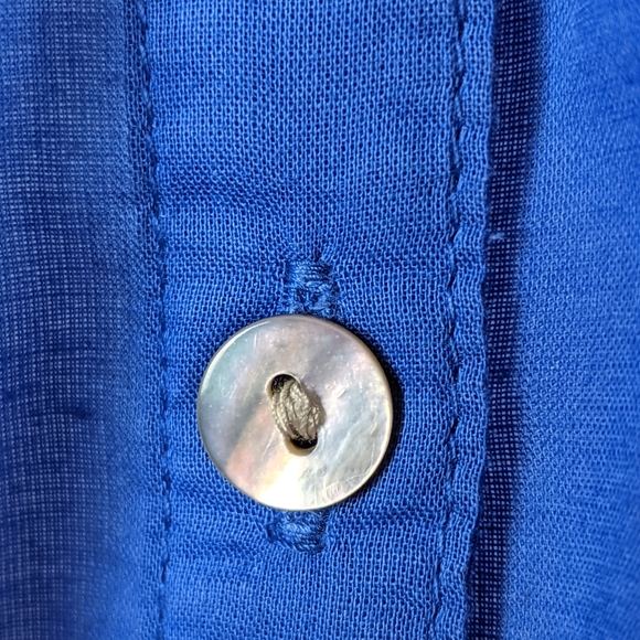 H&M Cobalt Button Down Blouse (Size: 6) - Picture 3 of 12